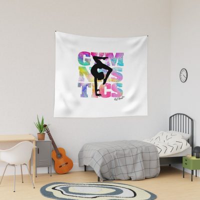 Gymnastics Silhouette Art Tapestry Official Gymnastics Gifts Store Merch