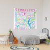 Gymnastics Typography In Pastels Tapestry Official Gymnastics Gifts Store Merch