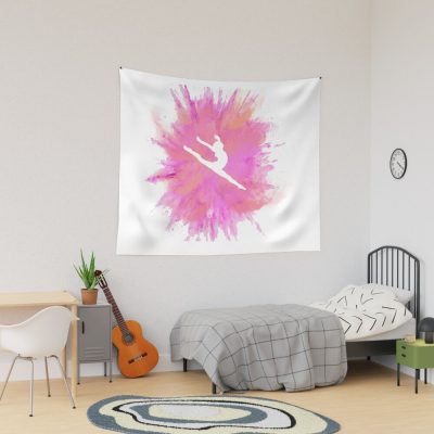 Pink Explosion Gymnastics Silhouette Tapestry Official Gymnastics Gifts Store Merch