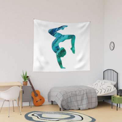 Green & Blue Stag Handstand Tapestry Official Gymnastics Gifts Store Merch