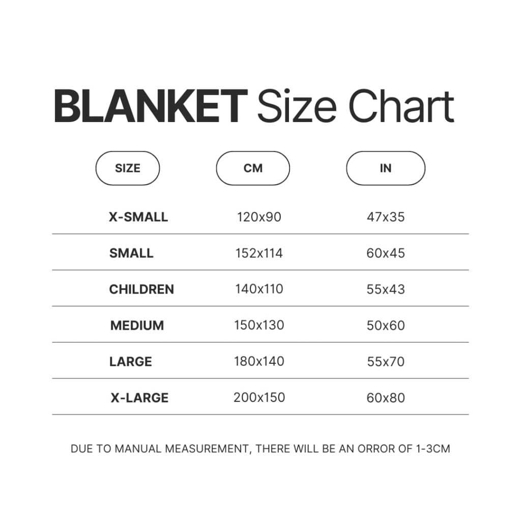 Blanket Size Chart 1 - Gymnastics Gifts