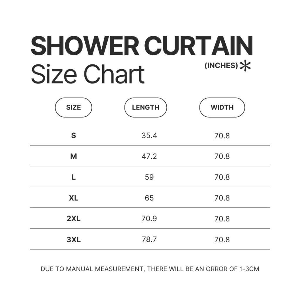 Shower Curtain Size Chart - Gymnastics Gifts