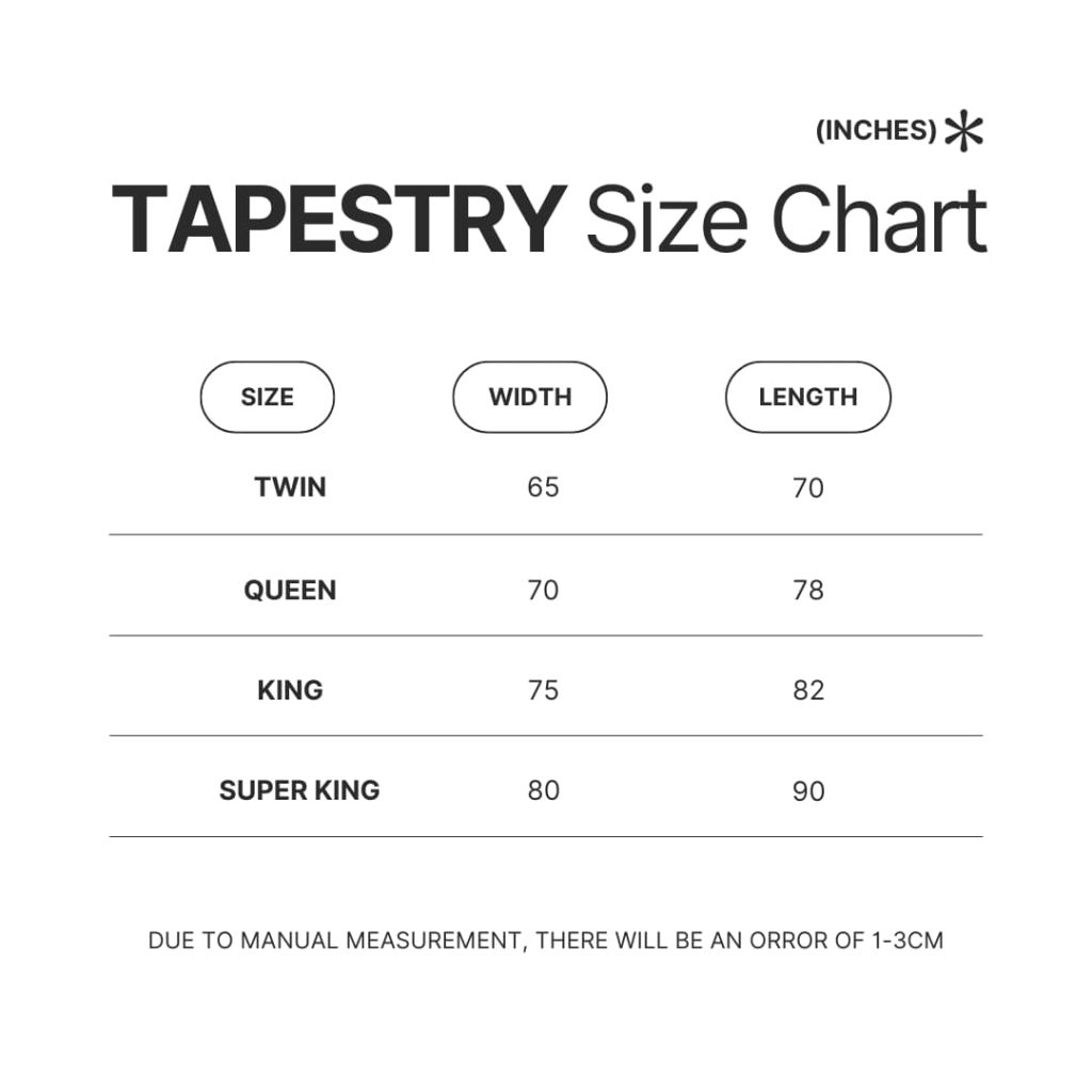 Tapestry Size Chart - Gymnastics Gifts