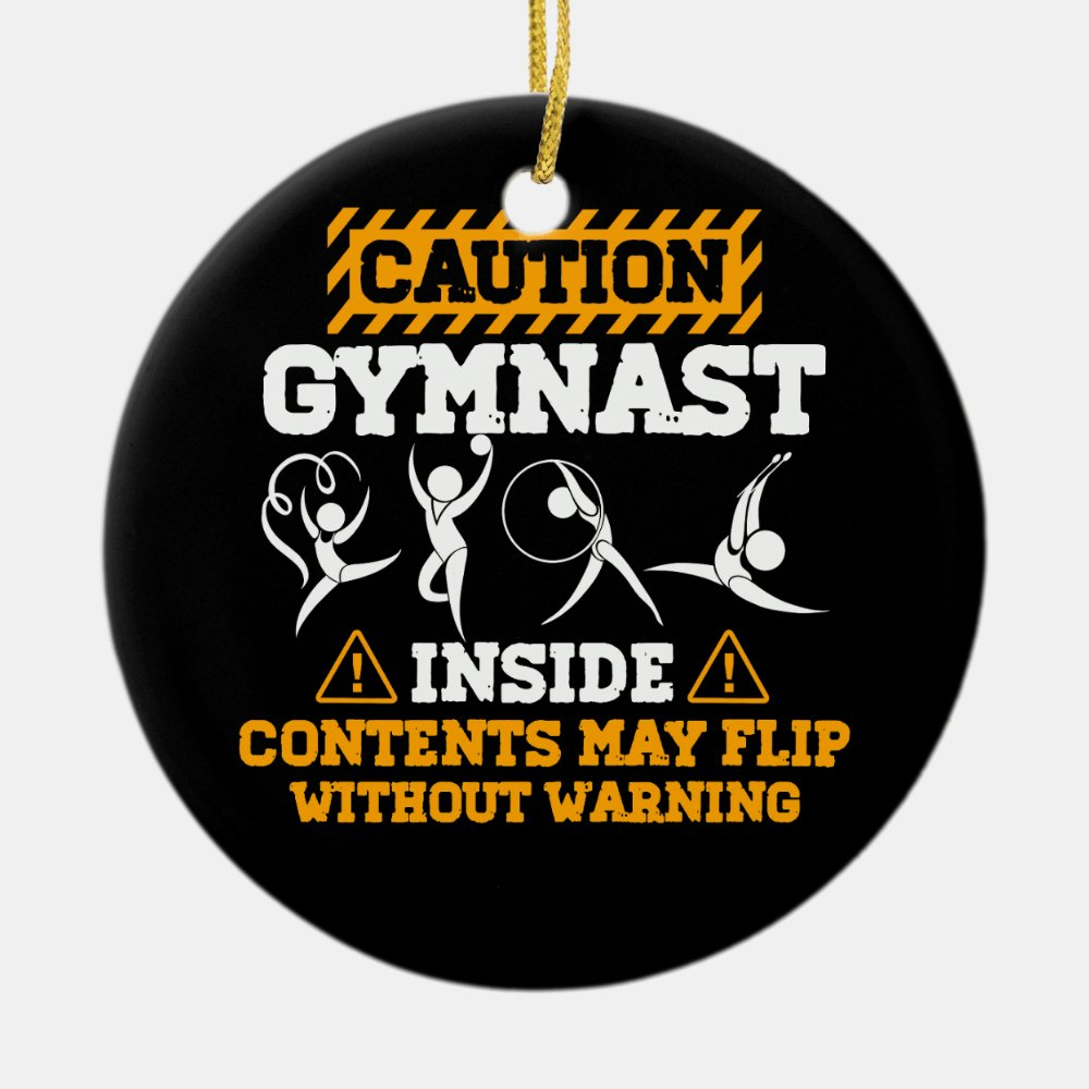 Gymnast Inside May Flip Ceramic Ornament