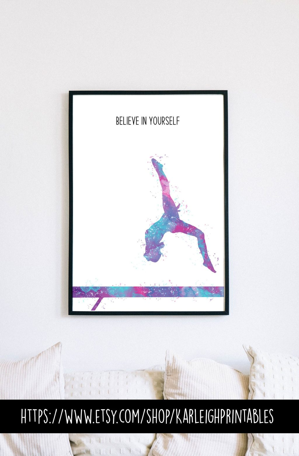 Believe in Yourself Artistic Gymnastics Beam Wall Art