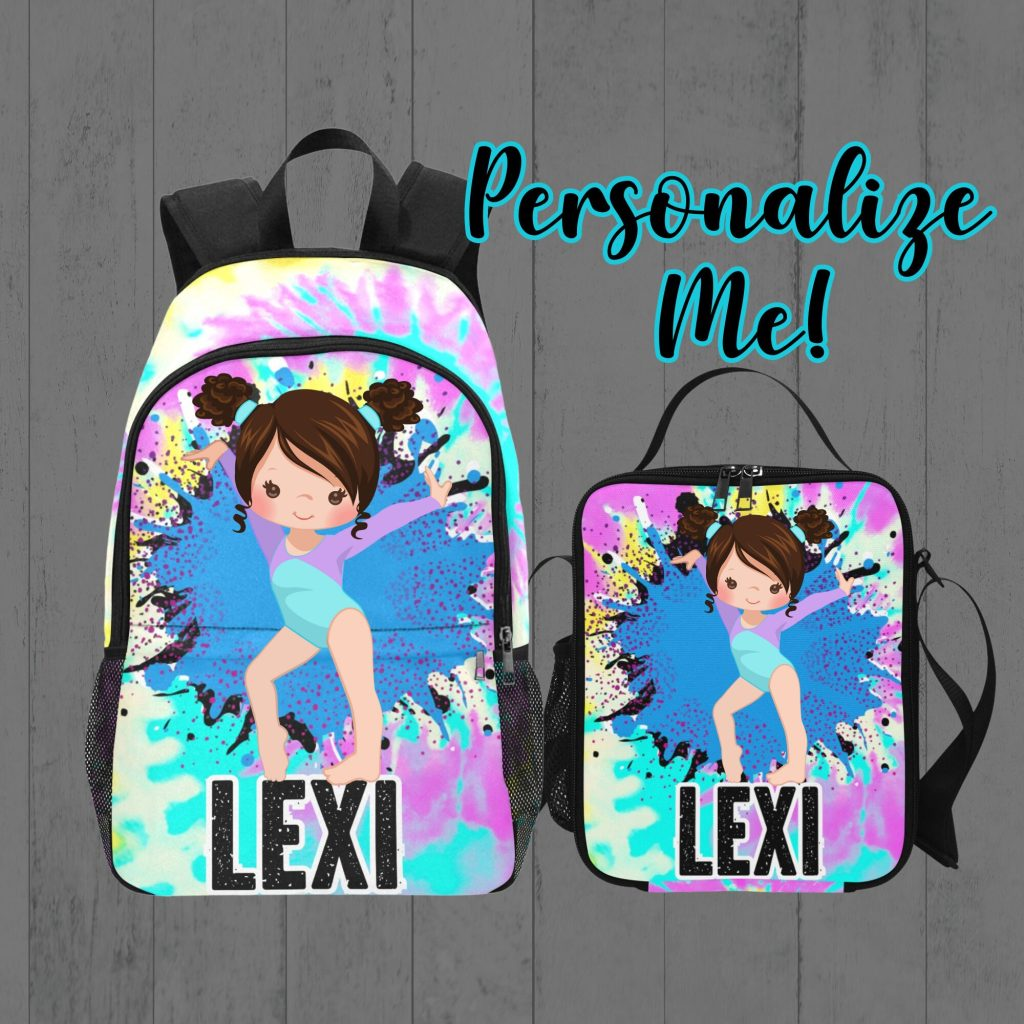 Personalized Gymnastics For Girls Tie Dye Backpack