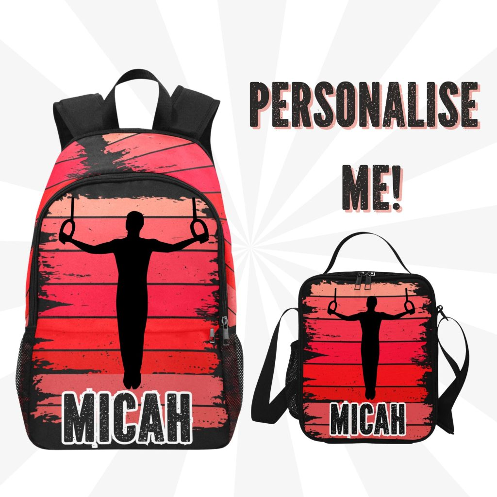 Personalized Boys Gymnastics With Name Backpack